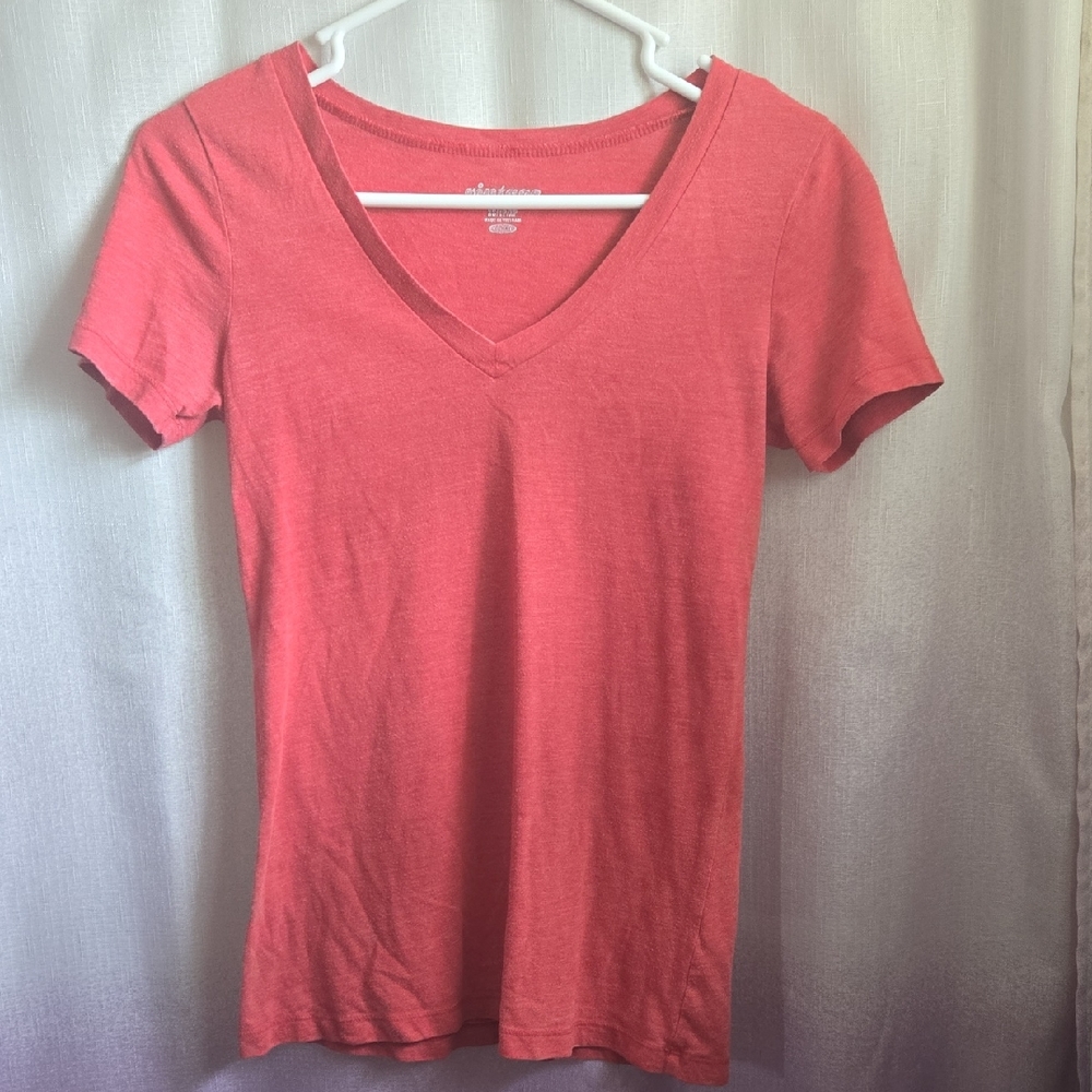 Old Navy Orange Pink Fitted Short Sleeve T-Shirt